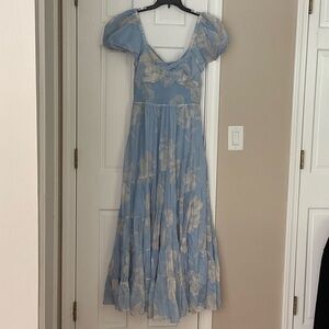 Free People Light Blue Floral Maxi Dress